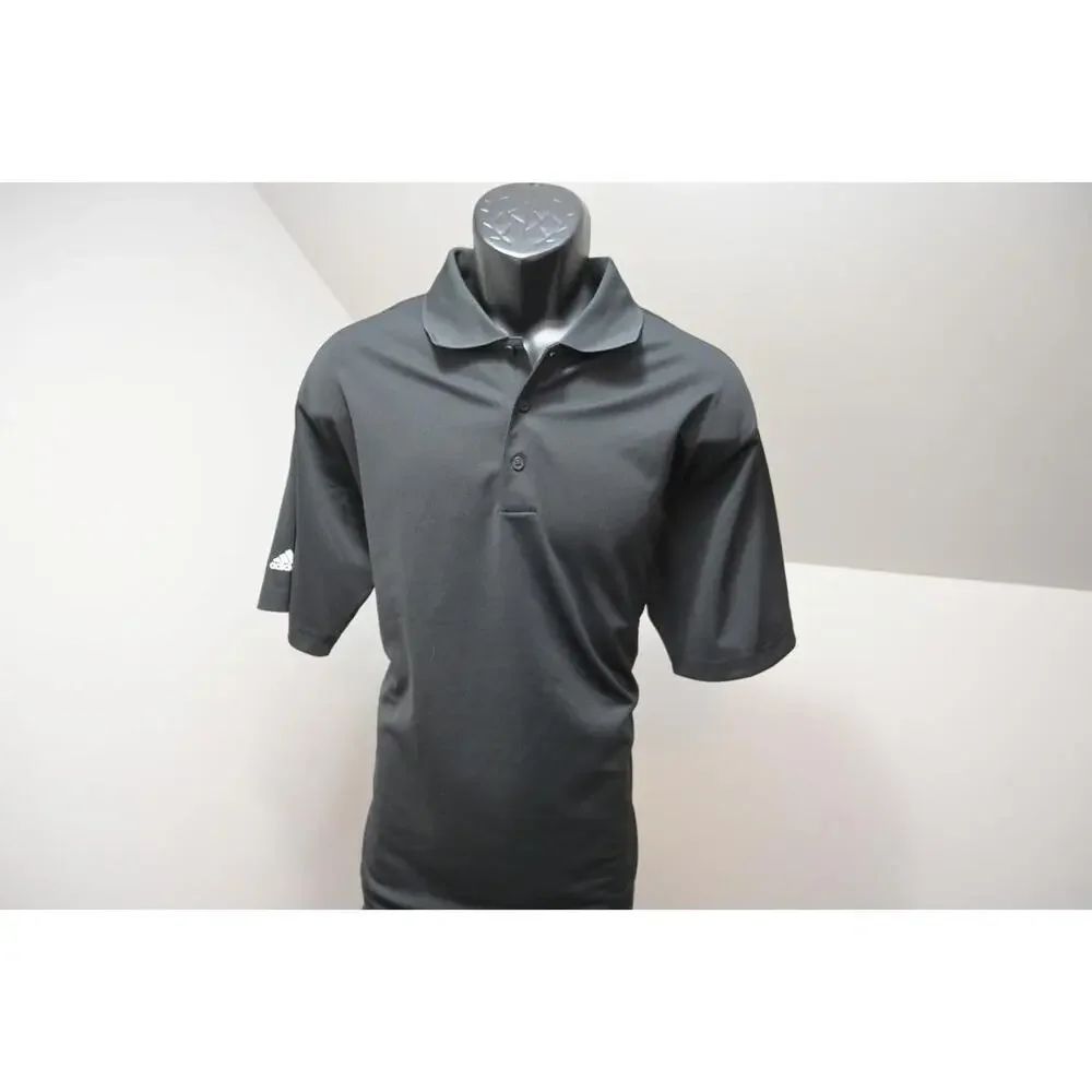 Adidas Golf Polo ClimaLite‎ Black Short Sleeve Athletic Golf Shirt Mens Sz Large